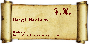 Heigl Mariann névjegykártya